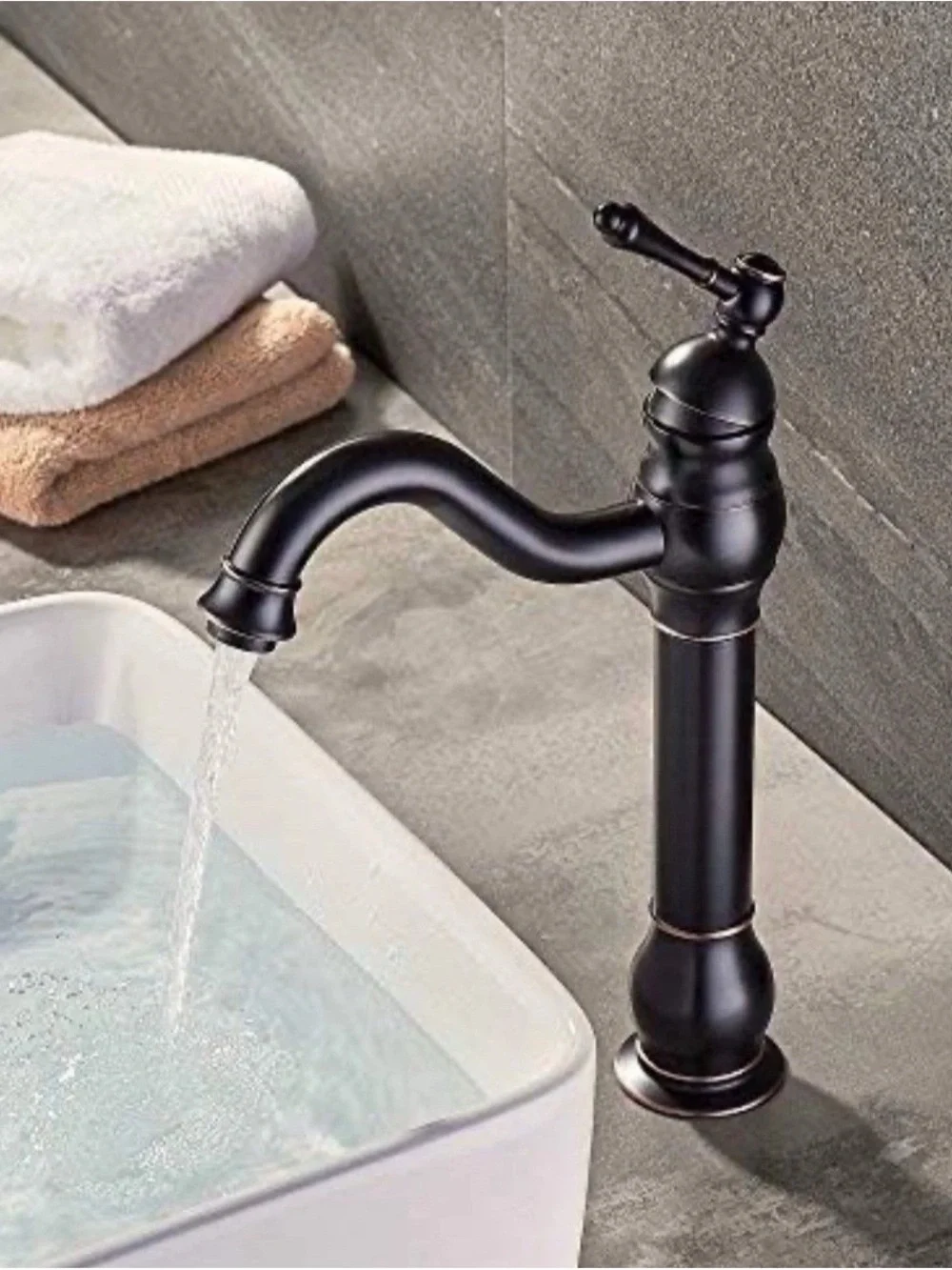 360° Swivel Bathroom Vessel Sink Faucet Oil Rubbed Bronze Single Handle One H...